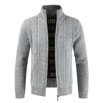Pozimi Debel Toplo Jopico Pulover Moških Priložnostne Slim Fit Sweatercoat Moški Plesti Zadrgo Jeseni Puloverji Za Moške 2020 Potegnite Homme