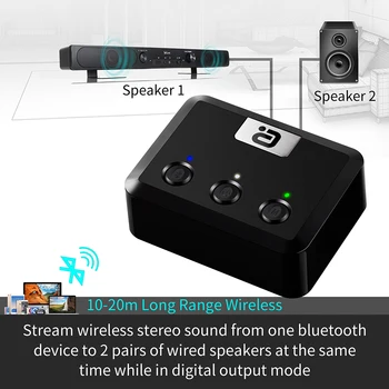 MR235B Optični Koaksialni Bluetooth 5.0 Sprejemnik z mikrofonom aptX ll 3,5 mm Priključek Aux Brezžični Zvočni Adapter aptX Nizke Latence