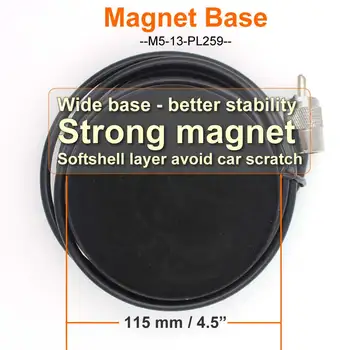 Magnet Antena Gori 5M Napajalni Kabel za Avto, Mobilni sprejemnik, Avto Antena 11,5 cm premer Magnet Anteno Avtomobila bedak