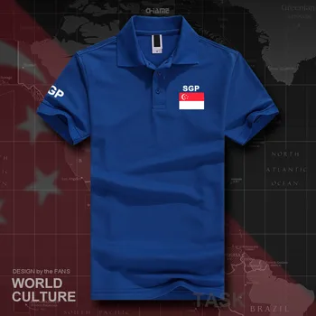 Singapur polo majice, moške, kratek rokav, bela blagovnih znamk, tiskani za državo 2017 narod ekipa zastavo Singaporean SG Singapura PAKTA za stabilnost in rast