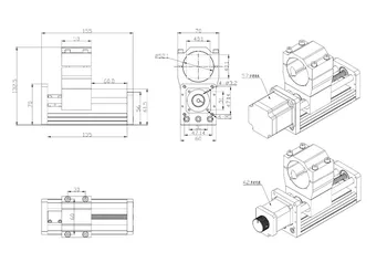 CNC 3018 Laser Graverja Modul Z-osi Kovinski Okvir Velja Nema17/23 Koračnih 52mm Vretena Pcb Rezkalni Stroj CNC Usmerjevalnik
