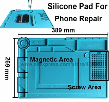 Efix Vroč Zrak Pištolo Postaja Toplotno Odporno Izolacijo Magnetni Silikonsko Blazinico Desk Mat Fix iPhone BGA Spajkanje Orodje za Popravilo Kit