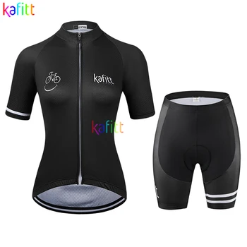 2021Kafit Black Nasmeh Žensk Short Sleeve Jersey Določa MTB Ekipa, Kolesarjenje Oblačila Ropa Ciclismo Cestno Kolo Majica Triatlon Enotna