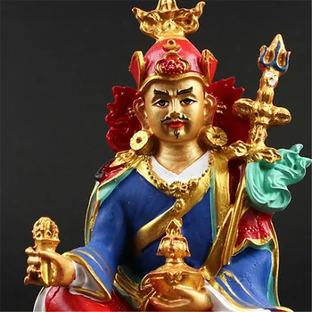 Tibera Buddhist Tantrične Dobave 12,5 cm Padmasambhava Figur Stalno Ugoden Vrhunsko Ročno Poslikane Smolo Slovesno Buda