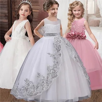 2020 Nove Dame Oblačenja Cvet Dekle Obleko Bleščica Otrok Svate, Otroci, Oblačila, Prvo Obhajilo Princesa Obleke Žogo Vestido