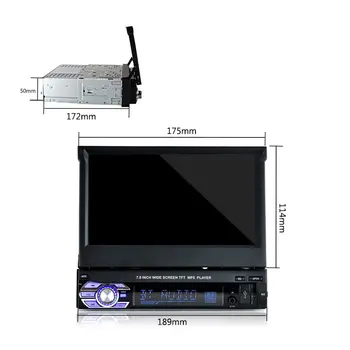 Zložljive 1 DIN 7 palčni Autoradio Avtomobilski Stereo Radio MP5 Bluetooth/USB/TF/Aux-in) HD Zaslon na Dotik Kaseta Pogled od Zadaj Kamero