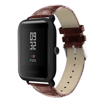 20 mm Usnje Watchband Trak s Kovinske Sponke Za Xiaomi Huami Amazfit Bip MALO Lite Mladi Pametno Gledati Nosljivi Zapestja