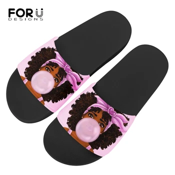 FORUDESIGNS Črnih Afriških Žensk Poletje Copati Ženske Čevlje Zaprtih Kopalnica Stran Natikači Plaži Flip Flops Ženska Zapatillas