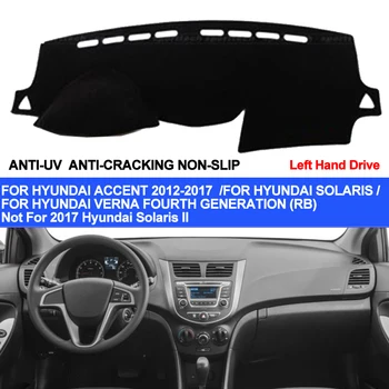 TAIJS Avto armaturne plošče Kritje Za Hyundai Accent Verna 2012 2013 2016 2017 Solaris Dash Mat Pad Preprogo Anti-UV Anti-slip