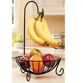 Vroče Praktično Namizna Kovinski Sadje Košarice Snemljiv Banana Obešalnik Za Shranjevanje Imetnik Kavelj