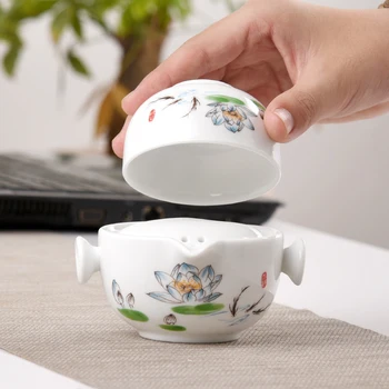 Keramični čajniki gaiwan teacups kitajski teaware prenosni potovanja čaj določa s potovalna torba Brezplačna dostava