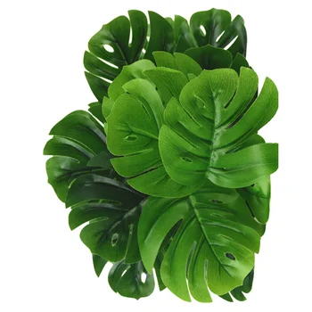50 cm 18 Vilice Velikega Umetnega Obrat Plastike Želva Drevo, Listi Ponaredek Monstera Veje Tropsko Zelena Rastlina za Bonsaj Notranji Dekor