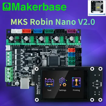 MAKERBASE MKS, Robin Nano V2.0 matično ploščo 3D Tiskalnik beginer kompleti TFT35 zaslon na dotik mks, tft wi-fi modul tmc2209 tmc2208 voznik