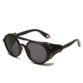 2020 Najnovejši Modni Retro Vintage Veter Dokaz Krog Okvir Oči Nositi Steampunk Rock Stil Športne Poceni sončna Očala za Moške Debelo