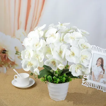 10pcs Metulj Orhideja Umetne Svile Šopek rož Phalaenopsis Poroka Doma Dekor Stranka DIY Dekoracijo