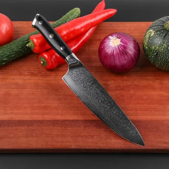 Mokithand 4pcs Japonski Kuhinjski Nož Določa Damask Jekla Kuhar noži 67 Plast Oster VG10 Cleaver Kuhanje Nož z G10 Ročaj