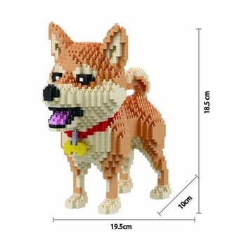 Majhne bloki Srčkan Shiba Inu Model Plastičnih zidarske Opeke Pes Izobraževalne Otroci Igrače, Risanke Mačka Dražbi Številke Dekle Zbirateljske