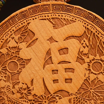 Fengshui Kitajski vozel naravnih mahagoni carving bogato in plemenite ribe mahagoni bagua ogledalo pendanthome dodatki, okraski