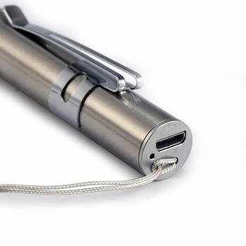 Akumulatorska LED Svetilka Pen light MINI Baklo Cool white + toplo belo svetlobo Z USB kabel za polnjenje Uporablja za kampiranje, zdravniki
