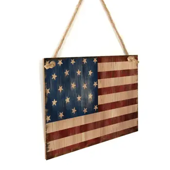 Novo Vintage Visi Lesena Ploščica Ameriško Zastavo Prijavite Odbor Steno, Vrata Doma Dekor Dan Neodvisnosti Stranka Darilo