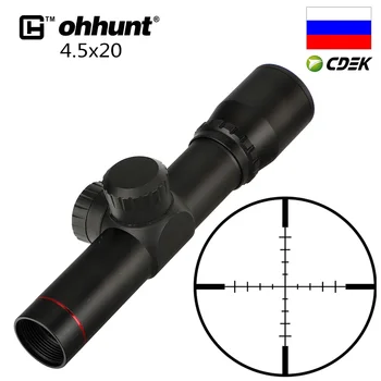 Ohhunt 4.5X20 1 cm Kompakten Lovska Puška Področje Taktičnih Optične Pogled P4 Steklo, Jedkano Reticle Riflescope Flip-Odprite Objektiv Kape