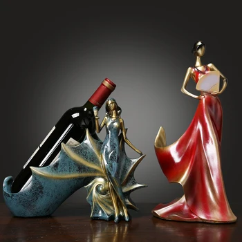 Evropski slog Vina Rack Okraski Opremo Doma Vina, Steklenico Imetnika Lliving Soba Vina Kabineta, Doma Figurice za Dekoracijo