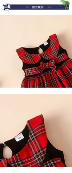 1-7TFashion boutique dekleta oblačenja otrok nove rdeče kariran princesa obleko