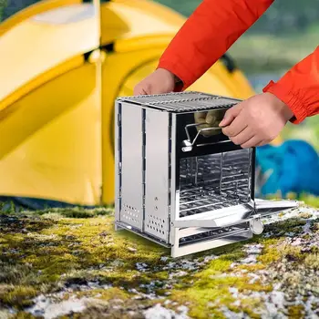 Zunanji kvadratnih lesa štedilnik žar na prostem, kampiranje, piknik zložljiva prenosni žar žar na prostem orodja