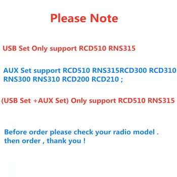 RCD510 RNS315 RCD310 Avto, USB, AUX podatki Adapter za Preklop Gumb ožičenje Kabel pas Za VW Golf 5 6 MK6 Jetta 5 MK5 Zajec Scirocco