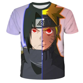 Poletje Fantje Dekleta Risanka Moda Naruto T Shirt harajuku Fashion majica s kratkimi rokavi za Otroke, Risanka 3D Tiskanje majice Otroci Oblačila