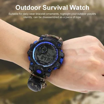 Kampiranje Preživetje Watch Kit Komplet Outdoor Turizem Večnamenski Prve Pomoči SOS EOS Nujne Potrebščine za Preživetje Zapestnica
