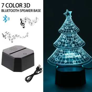 Črn USB Kabel, Daljinski upravljalnik Z Bluetooth Night Light Touch Stikalo z Akrilnim 3D Led Nočna Lučka Sestavljeni Znanja za Dom Dekor