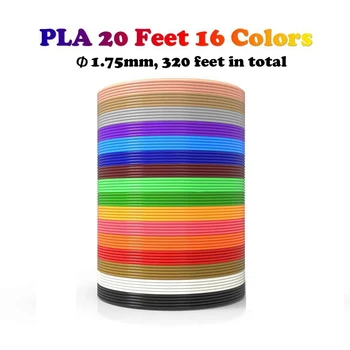 Dikale 16 barv/set 3D Tiskanje Pero Žarilno PLA 1.75 mm Plastično Modeliranje Stereoskopski 3D Risanje Tiskalnik Pero