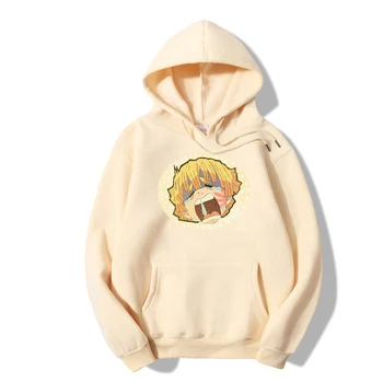 Demom slayer Hoodie Plus Velikost Zenitsu Usta Majica Ulične Nove priložnostne basic print Anime Majica Meme Moda hoodies