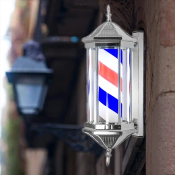 Vodoodporna LED Berber Shop Pole Obračanje Luči Proge Prijavite frizerski Salon Rdeča Bela Modra Črna Dlaka Steni Visi Svetilka LED Downlight