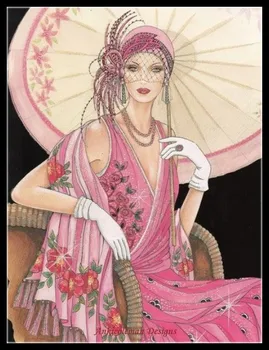 Art Deco Dame 6 - Šteje Navzkrižno Šiv Kompleti - DIY Ročno Needlework za Vezenje 14 ct Navzkrižno Šiv Določa DMC Barve