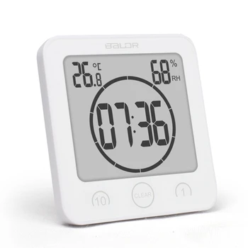 Digitalni Kopalnica Stenske Ure Nepremočljiva Tuš Ure Timer, LCD Temperatura Vlažnost Steno Tuš Odštevanje Alarm Kuhinjski Timer