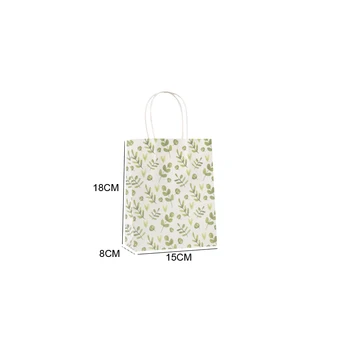 10 Kos/veliko Preprost Cvet natisnjeni kraft papir za vreče Festival darilne vrečke, papirnate vrečke z ročaji otrok darilne vrečke 18x15x8cm