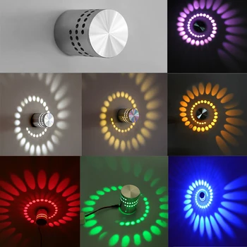 3W Sodobno Minimalistično LED Stenska Luč Spirala Rov KTV Dekor za Varčevanje z Energijo