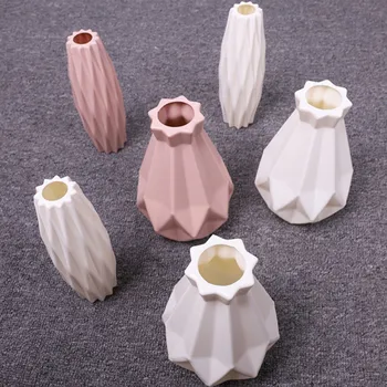 Edinstven Origami Oblika Vaze Simulacije Keramične Vaze Prenosni Cvetlični Aranžma Posodo