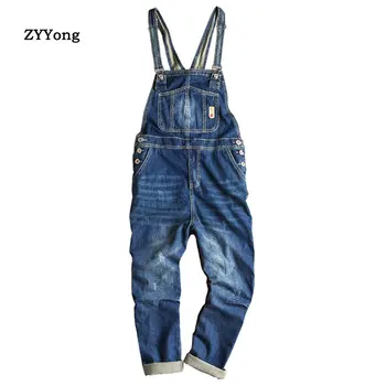 Novo leto 2020 Moda za Moške Jeans Obleka High Street Naravnost Denim Jumpsuits Hip Hop Moške Cargo hlače, Hlače z Oprsnikom Kavboj Moški Kavbojke