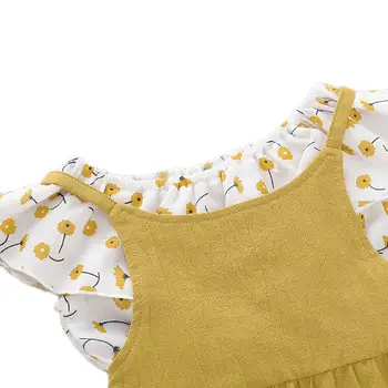 2020 Poletje Newborn Baby Girl Obleke Cvetlični Romper Vrhovi Jumpsuit Splošno Hlače, Obleke Summer Set