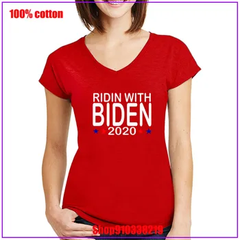 Ridin Z Biden 2020 Glasovanje Joe Biden T-Shirt ženska T Majica Kratek Rokav S-3Xl Digitalno Natisnjena Ženska V Vratu T Shirt priložnostne