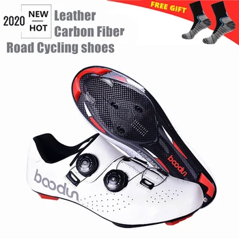 Boodun Ogljikovih Vlaken Cestni kolesarski čevlji 2021 Usnje ultralahkih samozapiralni Čevlji profesionalno tekmovalno cestno kolo kolo superge