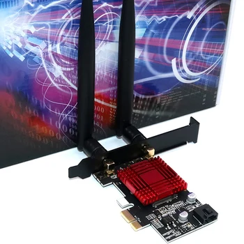 NGFF M. 2 Tipko a, da PCI-E X1 vmesniško Kartico z Heatsink za 7265/8260/8265/9260 WiFi in Bluetooth Kartice