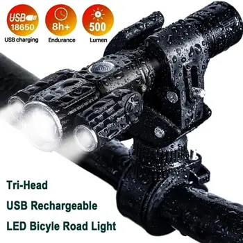 Izposoja Svetlobe L2/T6 USB Polnilne 1200mAh Kolo Svetlobe IPX5 vodoodporna LED Smerniki kot Moč Banke na Prostem, kolesarska Oprema
