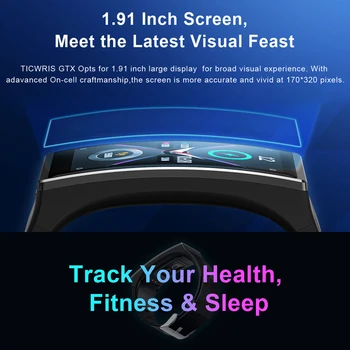 Novo TICWRIS GTX Pametno Gledati Moški Fitnes Tracker Krvni Tlak Sporočilo, Opomnik IP68 Vodotesen Šport Bluetooth 5.0 Smartwatch