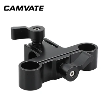CAMVATE 15 mm En & Dual Railblock Palico Objemka Kombinacija, ki je Pravokotna na Vrsto Za DSLR Fotoaparat Ramenski Ploščad C2251