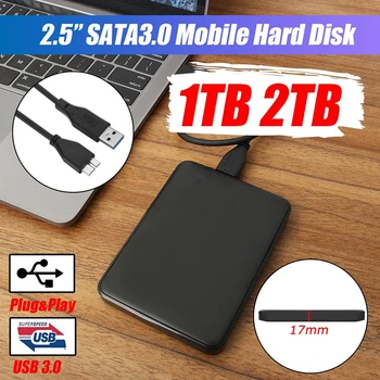 Zunanji Trdi Disk HD 1TB 2TB Visoke zmogljivosti, SATA, USB 3.0, Naprave za Shranjevanje Original za Računalnik Prenosnik