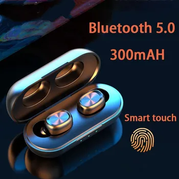 2021 B5 TWS Bluetooth Brezžične Slušalke 5.0 Touch Kontrole Čepkov Nepremočljiva 9D Stereo Glasbe, Slušalke 300mAh Moči Banke
